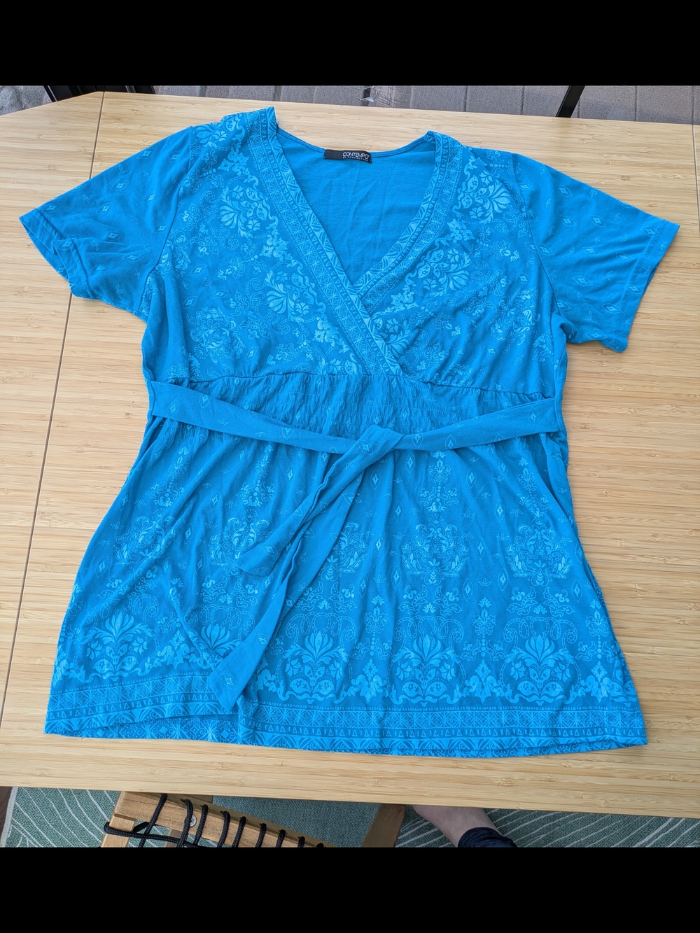 Maternity V-Neck Tie-Waist Top